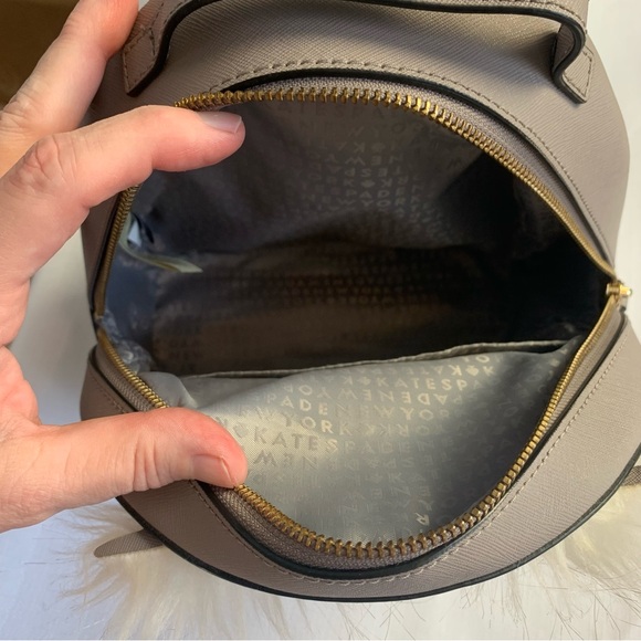 Kate Spade ♠️ Star Bright Owl Tomi Backpack, Gray Leather EUC NLA- Hard to find - Picture 9 of 11